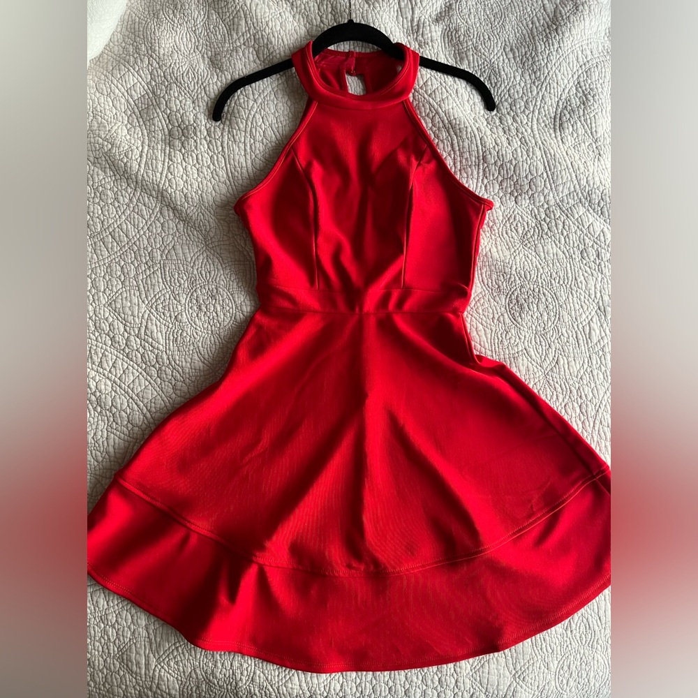 Red Halter Skater dress size small